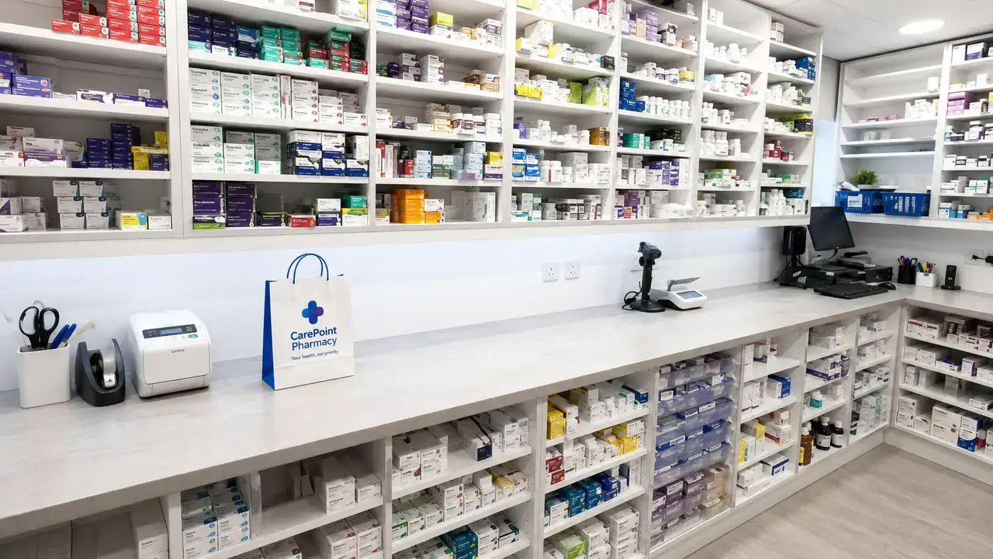 CarePoint Pharmacy dispensary shelves